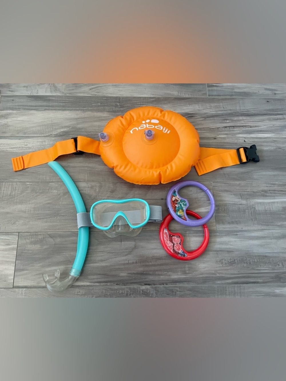 Kids Decathlon Swim & Snorkel Set + 2 Disney Dive Rings